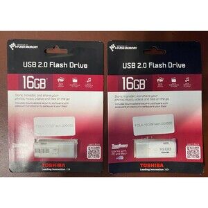 2 pack Toshiba TransMemory USB 2.0 Flash Drive 16GB, Thumb Drive, Storage, Used